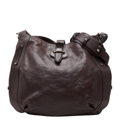 セリーヌ 斜め掛け ショルダーバッグ ブラウン レザー レディース CELINE 【中古】