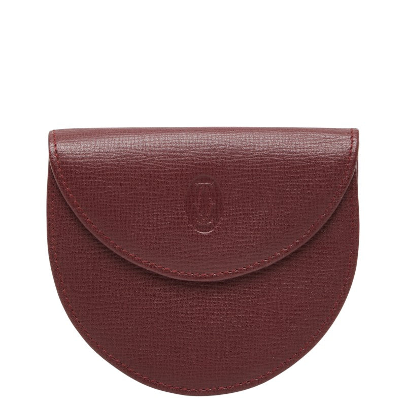 カルティエ マストライン コインケース 小銭入れ ワインレッド ボルドー レザー レディース CARTIER 【中古】