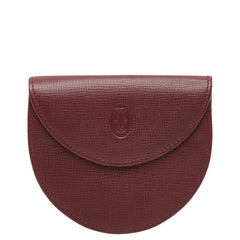 カルティエ マストライン コインケース 小銭入れ ワインレッド ボルドー レザー レディース CARTIER 【中古】