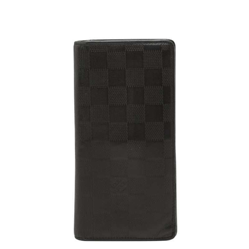 ルイ ヴィトン ダミエ アンフィニ ポルトフォイユ ブラザ 長財布 N63010 オニキス ブラック レザー メンズ LOUIS VUITTON 【中古】