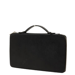 セリーヌ ラウンドファスナー 長財布 セカンドバッグ ブラック PVC レザー メンズ CELINE 【中古】