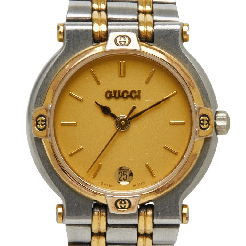 グッチ 腕時計 GG 9000L クオーツ ゴールド文字盤 メタル メッキ レディース GUCCI 【中古】