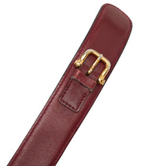 セリーヌ ヴィンテージ 馬車金具 ベルト ワインレッド ボルドー レザー レディース CELINE 【中古】