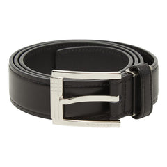 バーバリー ロゴ ベルト ブラック レザー メンズ BURBERRY 【中古】