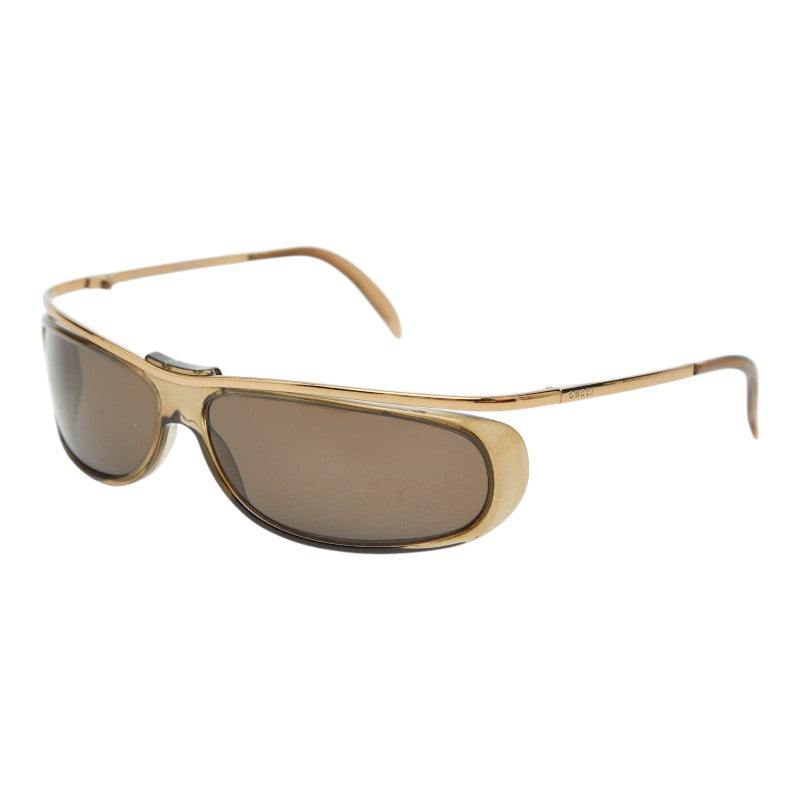 グッチ サングラス アイウェア GG1423/S クリアブラウン ゴールド プラスチック メッキ メンズ GUCCI 【中古】