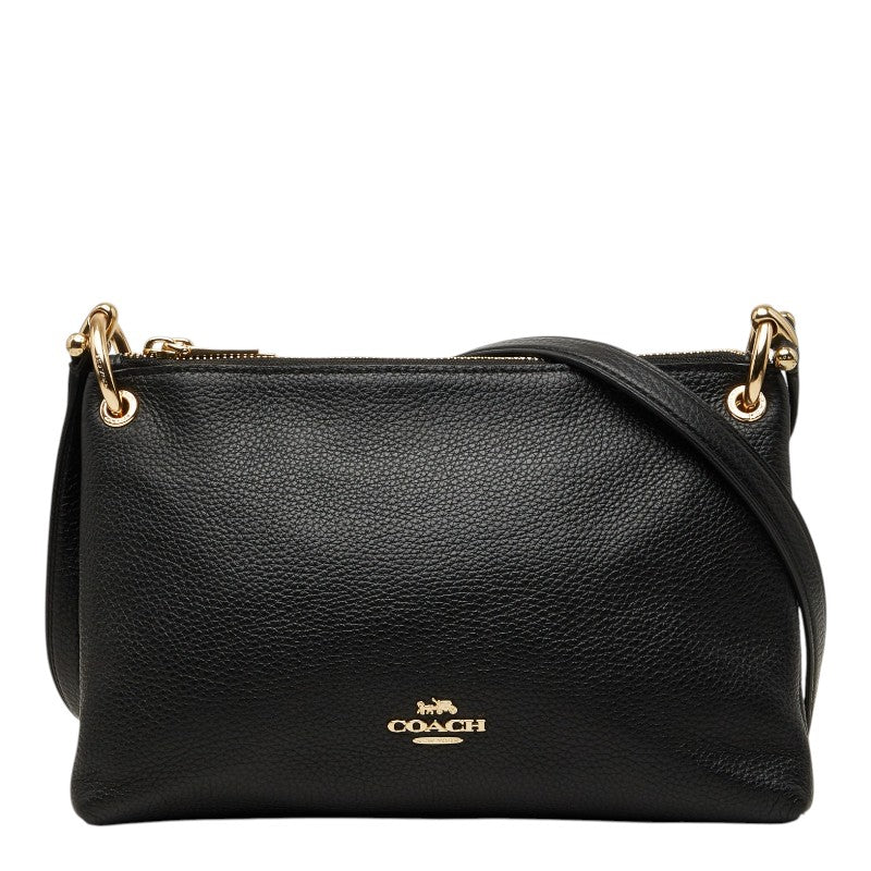コーチ ミア クロスボディ 斜め掛け ショルダーバッグ F76645 ブラック レザー レディース COACH 【中古】