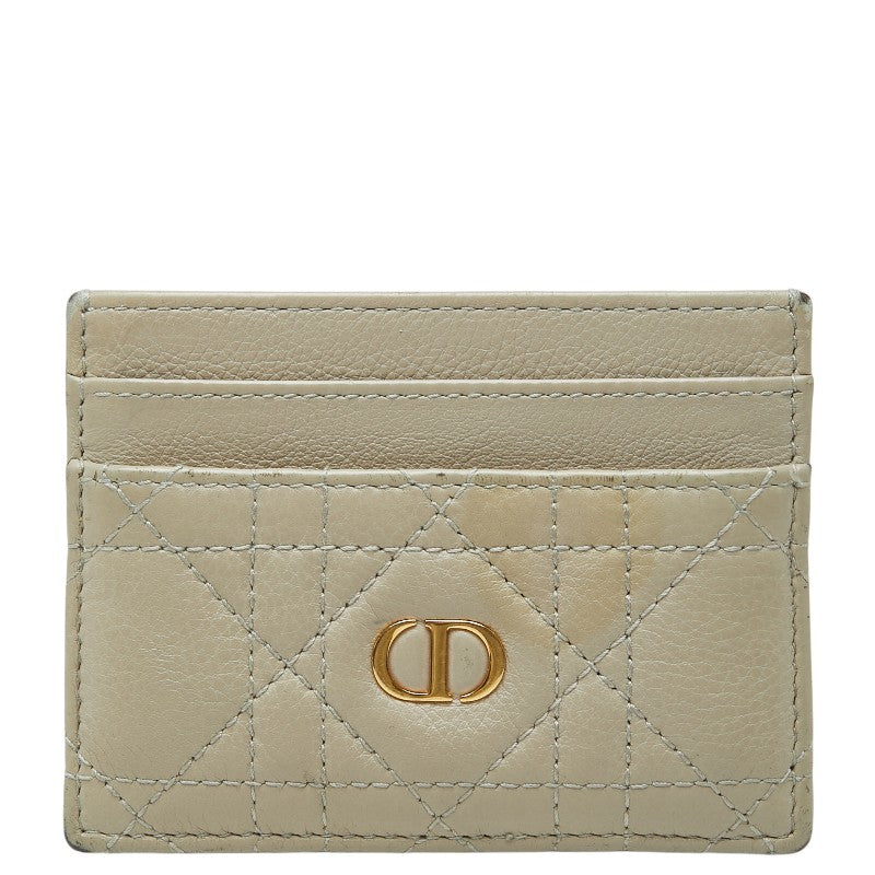 ディオール カロ フリージア カードケース S5130UWHC ベージュ レザー レディース Dior 【中古】