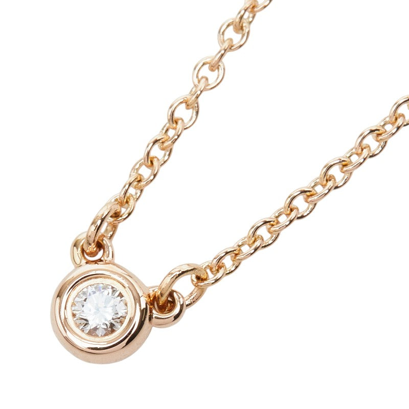 ティファニー エルサ ペレッティ バイザヤード シングル ダイヤモンド ペンダント ネックレス 1P ローズゴールド K18PG ピンクゴールド 750 レディース TIFFANY&Co. 【中古】