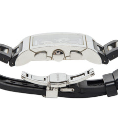 ブルガリ レッタンゴロ 腕時計 RTC49S クオーツ ブラック文字盤 ステンレススチール ラバー メンズ BVLGARI 【中古】
