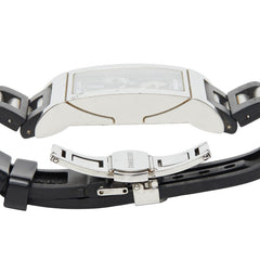 ブルガリ レッタンゴロ 腕時計 RTC49S クオーツ ブラック文字盤 ステンレススチール ラバー メンズ BVLGARI 【中古】