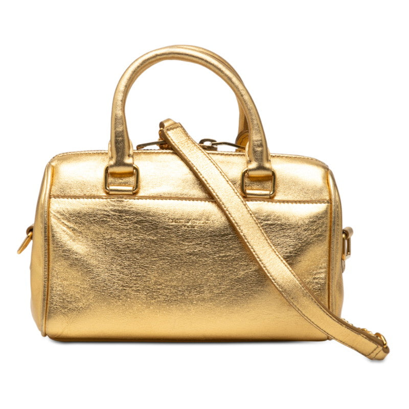 サンローラン ベイビーダッフル ハンドバッグ ショルダーバッグ 2WAY 340238 ゴールド レザー レディース SAINT LAURENT 【中古】