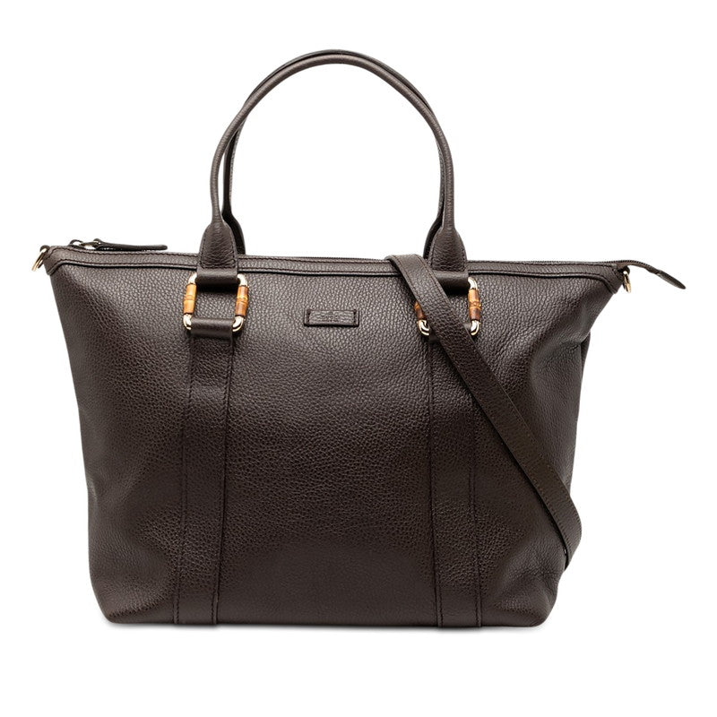 グッチ バンブー トートバッグ ショルダーバッグ 2WAY 339548 ブラウン レザー レディース GUCCI 【中古】
