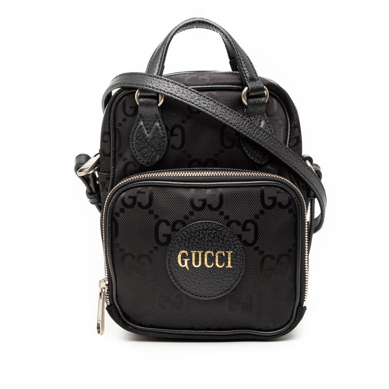 グッチ GGナイロン オフ ザ グリッド ハンドバッグ ショルダーバッグ 2WAY 625850 ブラック ナイロン レザー レディース GUCCI 【中古】