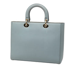 ディオール レディディオール ショルダーバッグ ハンドバッグ 2WAY ブルーグレー グレー系 レザー レディース Dior 【中古】