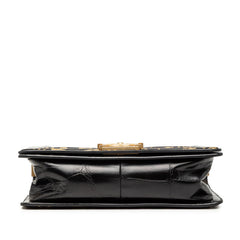 シャネル ボーイシャネル チェーン ショルダーバッグ クロコ型押し ブラック ゴールド レザー レディース CHANEL 【中古】