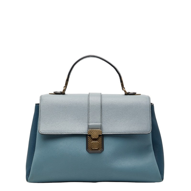 ボッテガヴェネタ ピアッツァ トップハンドル ハンドバッグ ブルー レザー レディース BOTTEGAVENETA 【中古】
