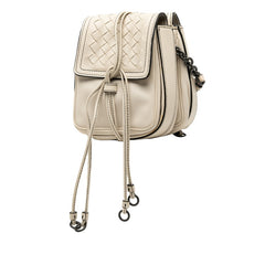 ボッテガヴェネタ イントレチャート ショルダーバッグ ホワイト アイボリー レザー レディース BOTTEGAVENETA 【中古】