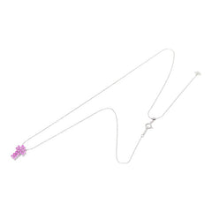 K18WG ホワイトゴールド サファイア ピンクサファイア0.71ct クロスモチーフ ペンダント ネックレス レディース 【中古】