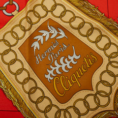 エルメス カレ90 Cliquetis クリケティス スカーフ レッド マルチカラー シルク レディース HERMES 【中古】