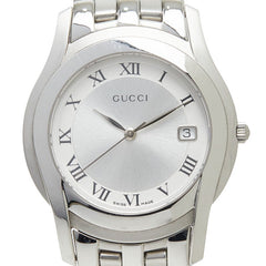 グッチ Gクラス 腕時計 5500M クオーツ シルバー文字盤 ステンレススチール レディース GUCCI 【中古】