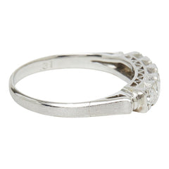 Pt850 プラチナ ダイヤモンド ダイヤ0.31ct 一文字リング リング 指輪 レディース 9.5号 【中古】
