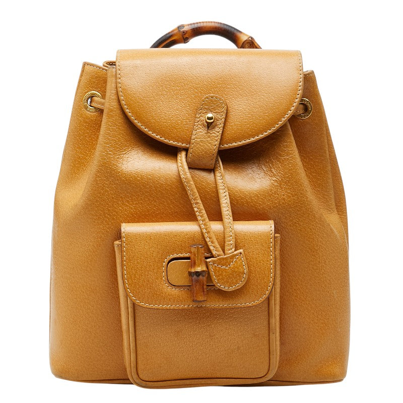 グッチ バンブー リュック バックパック 003・1705・0030 ベージュ系 レザー レディース GUCCI 【中古】