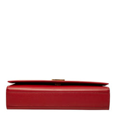 サンローラン ケイト 斜め掛け チェーン ショルダーバッグ レッド ゴールド レザー レディース SAINT LAURENT 【中古】