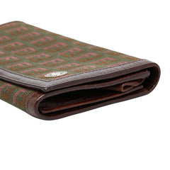 フェンディ ズッカ 長財布 2289-8M0000 カーキ系 ブラウン キャンバス レザー レディース FENDI 【中古】