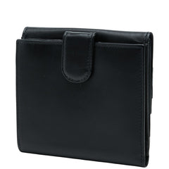 サルヴァトーレフェラガモ ヴァラ リボン 二つ折り財布 224074 ブラック ゴールド レザー レディース Salvatore Ferragamo 【中古】