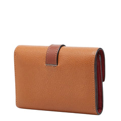 ロエベ アナグラム バーティカル ウォレット スモール 三つ折り財布 ブラウン レザー レディース LOEWE 【中古】