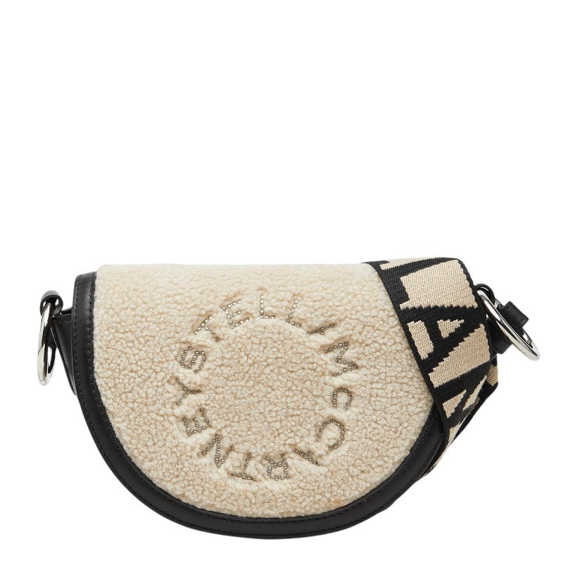 ステラマッカートニー ロゴ ショルダーバッグ 700083 ベージュ ブラック ボア レザー レディース Stella McCartney 【中古】