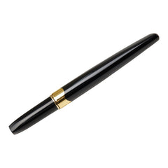 PLATINUM プラチナ 万年筆 ペン先18K 極細 ブラック ゴールド K18YG イエローゴールド プラスチック レディース 【中古】