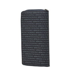 アルマーニエクスチェンジ ロゴ ラウンドファスナー 長財布 ネイビー PVC レザー メンズ ARMANI EXCHANGE 【中古】