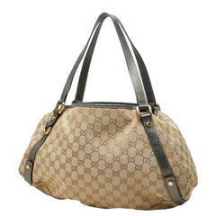 グッチ GGキャンバス アビー ハンドバッグ トートバッグ 130736 ベージュ ブラウン系 キャンバス レザー レディース GUCCI 【中古】