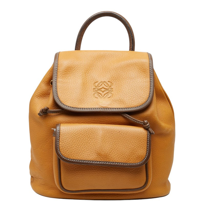 ロエベ アナグラム リュック バックパック ブラウン系 レザー レディース LOEWE 【中古】