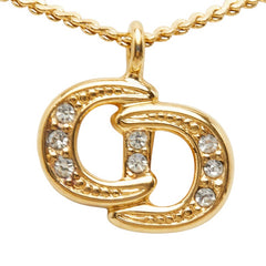 ディオール CDロゴ ネックレス ゴールド メッキ ラインストーン レディース Dior 【中古】