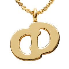 ディオール CDロゴ ネックレス ゴールド メッキ ラインストーン レディース Dior 【中古】