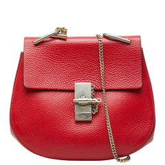 クロエ ドリュー 斜め掛け チェーン ショルダーバッグ レッド レザー レディース Chloe 【中古】