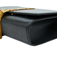 サンローラン ケイト 斜め掛け チェーン ショルダーバッグ ブラック ゴールド レザー レディース SAINT LAURENT 【中古】