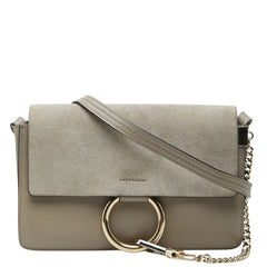 クロエ フェイ 斜め掛け ショルダーバッグ グレージュ レザー スウェード レディース Chloe 【中古】
