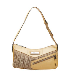 ディオール トロッター ストレートシック ワンショルダーバッグ ベージュ系 キャンバス レザー レディース Dior 【中古】