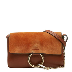 クロエ フェイ 斜め掛け ショルダーバッグ ブラウン レザー レディース Chloe 【中古】
