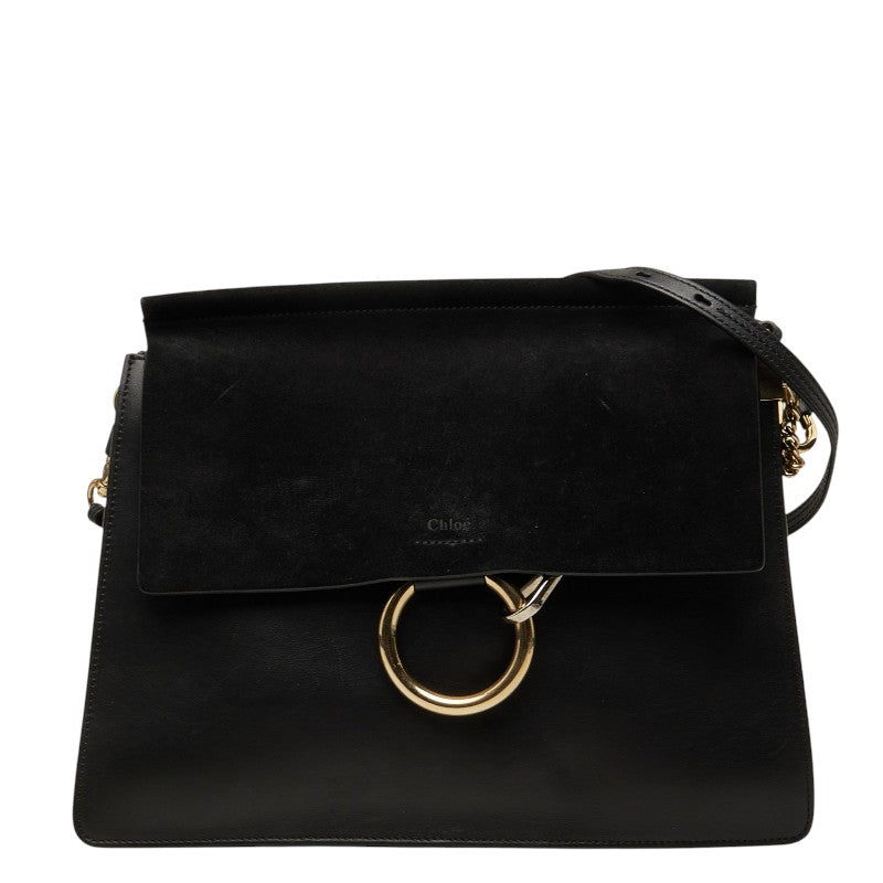 クロエ フェイ ショルダーバッグ ブラック レザー スウェード レディース Chloe 【中古】