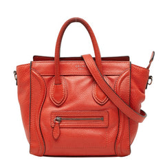 セリーヌ ラゲージ ナノショッパー ハンドバッグ ショルダーバッグ 2WAY 168243 レッド レザー レディース CELINE 【中古】