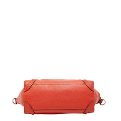 セリーヌ ラゲージ ナノショッパー ハンドバッグ ショルダーバッグ 2WAY 168243 レッド レザー レディース CELINE 【中古】