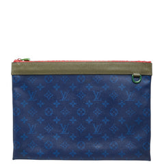ルイ ヴィトン モノグラム パシフィック ポシェット アポロ クラッチバッグ M63047 ブルー PVC レザー メンズ LOUIS VUITTON 【中古】