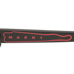 マルニ ロゴ 幾何学フレーム サングラス N9L ブラック レッド プラスチック レディース MARNI 【中古】