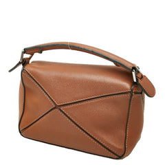 ロエベ アナグラム パズルバッグミニ ハンドバッグ ショルダーバッグ 2WAY ブラウン レザー レディース LOEWE 【中古】