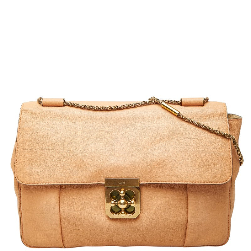 クロエ エルシー チェーン ショルダーバッグ ピンクオレンジ レザー レディース Chloe 【中古】