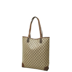 グッチ オールドグッチ GGスプリーム シェリーライン トートバッグ ショルダーバッグ ベージュ ブラウン PVC レザー レディース GUCCI 【中古】